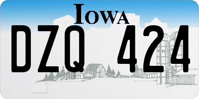 IA license plate DZQ424