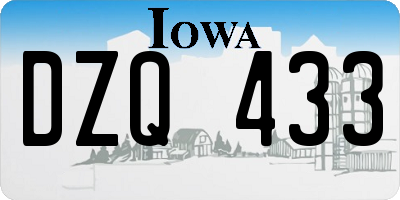 IA license plate DZQ433