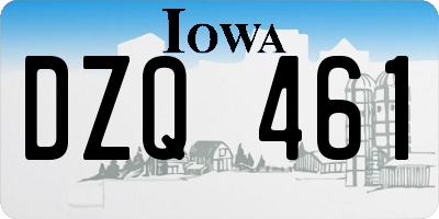 IA license plate DZQ461