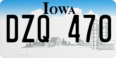 IA license plate DZQ470