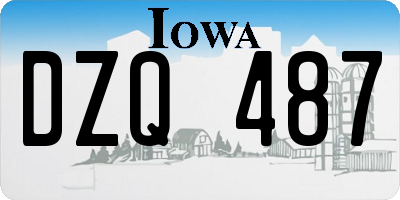 IA license plate DZQ487