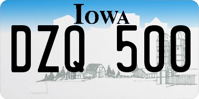 IA license plate DZQ500