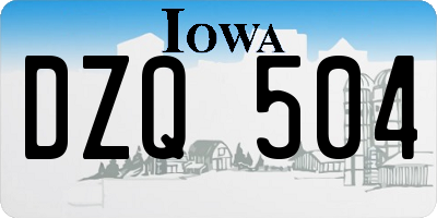 IA license plate DZQ504