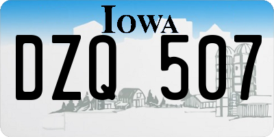 IA license plate DZQ507