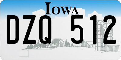 IA license plate DZQ512