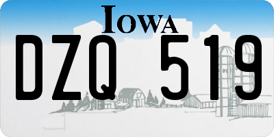 IA license plate DZQ519