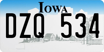 IA license plate DZQ534