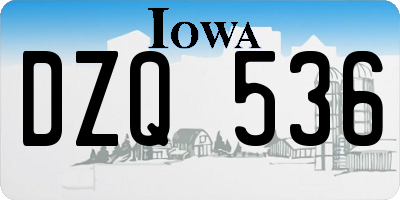 IA license plate DZQ536