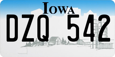 IA license plate DZQ542