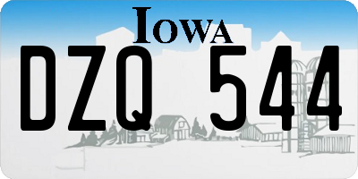 IA license plate DZQ544