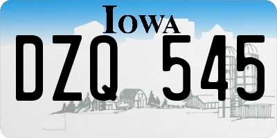 IA license plate DZQ545