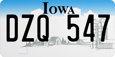 IA license plate DZQ547