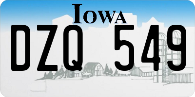 IA license plate DZQ549