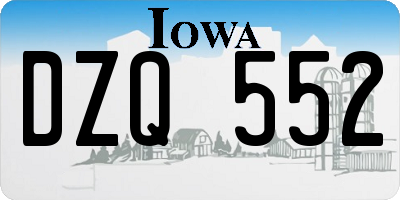 IA license plate DZQ552