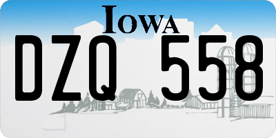 IA license plate DZQ558