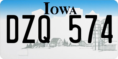 IA license plate DZQ574