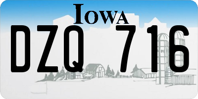 IA license plate DZQ716