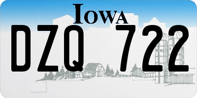 IA license plate DZQ722