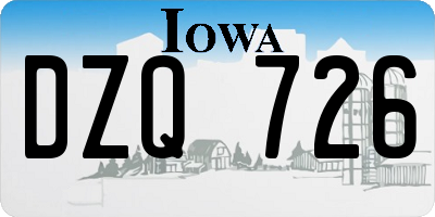 IA license plate DZQ726