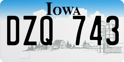 IA license plate DZQ743
