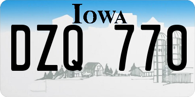 IA license plate DZQ770