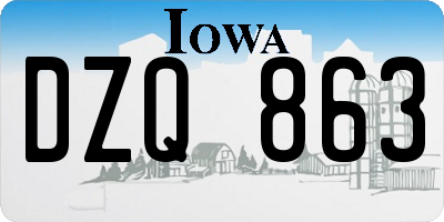 IA license plate DZQ863