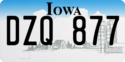 IA license plate DZQ877