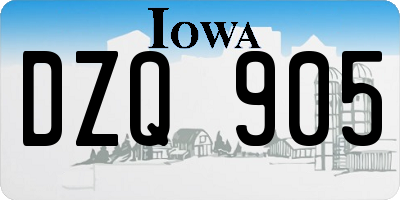 IA license plate DZQ905