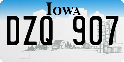 IA license plate DZQ907
