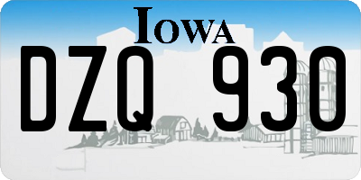 IA license plate DZQ930