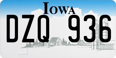 IA license plate DZQ936