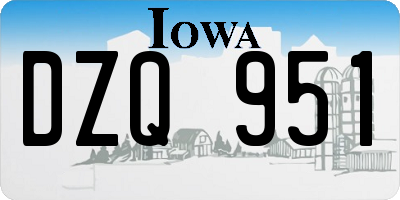 IA license plate DZQ951