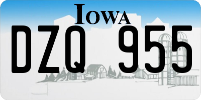 IA license plate DZQ955