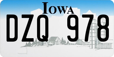 IA license plate DZQ978