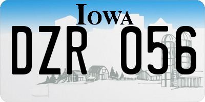 IA license plate DZR056