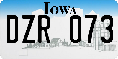 IA license plate DZR073