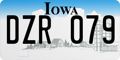 IA license plate DZR079