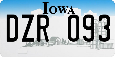 IA license plate DZR093