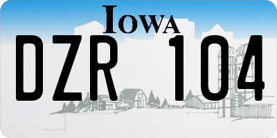 IA license plate DZR104