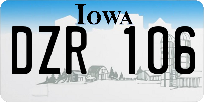 IA license plate DZR106
