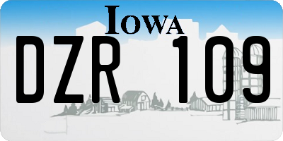 IA license plate DZR109
