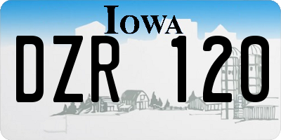 IA license plate DZR120