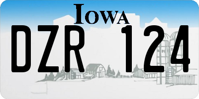 IA license plate DZR124