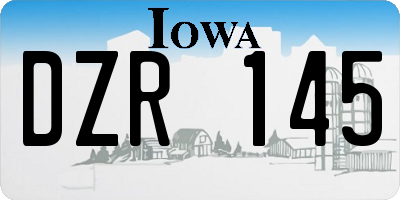 IA license plate DZR145