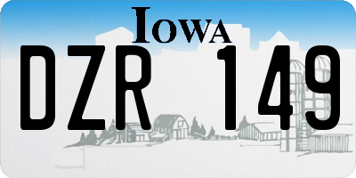 IA license plate DZR149