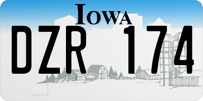 IA license plate DZR174