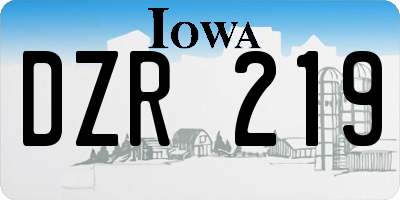 IA license plate DZR219