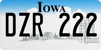 IA license plate DZR222