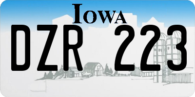 IA license plate DZR223