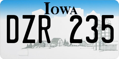IA license plate DZR235